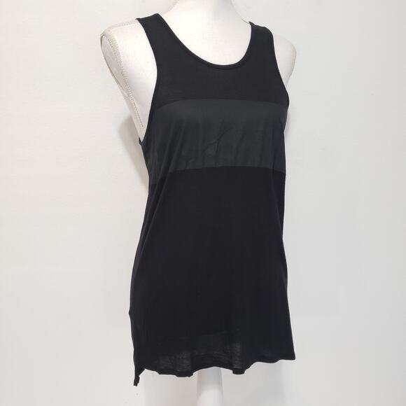 Rag & Bone JEAN Mens SIZE M Black Tank Top w/ Pocket Side Slits 100% Cotton FLAW - Picture 3 of 16